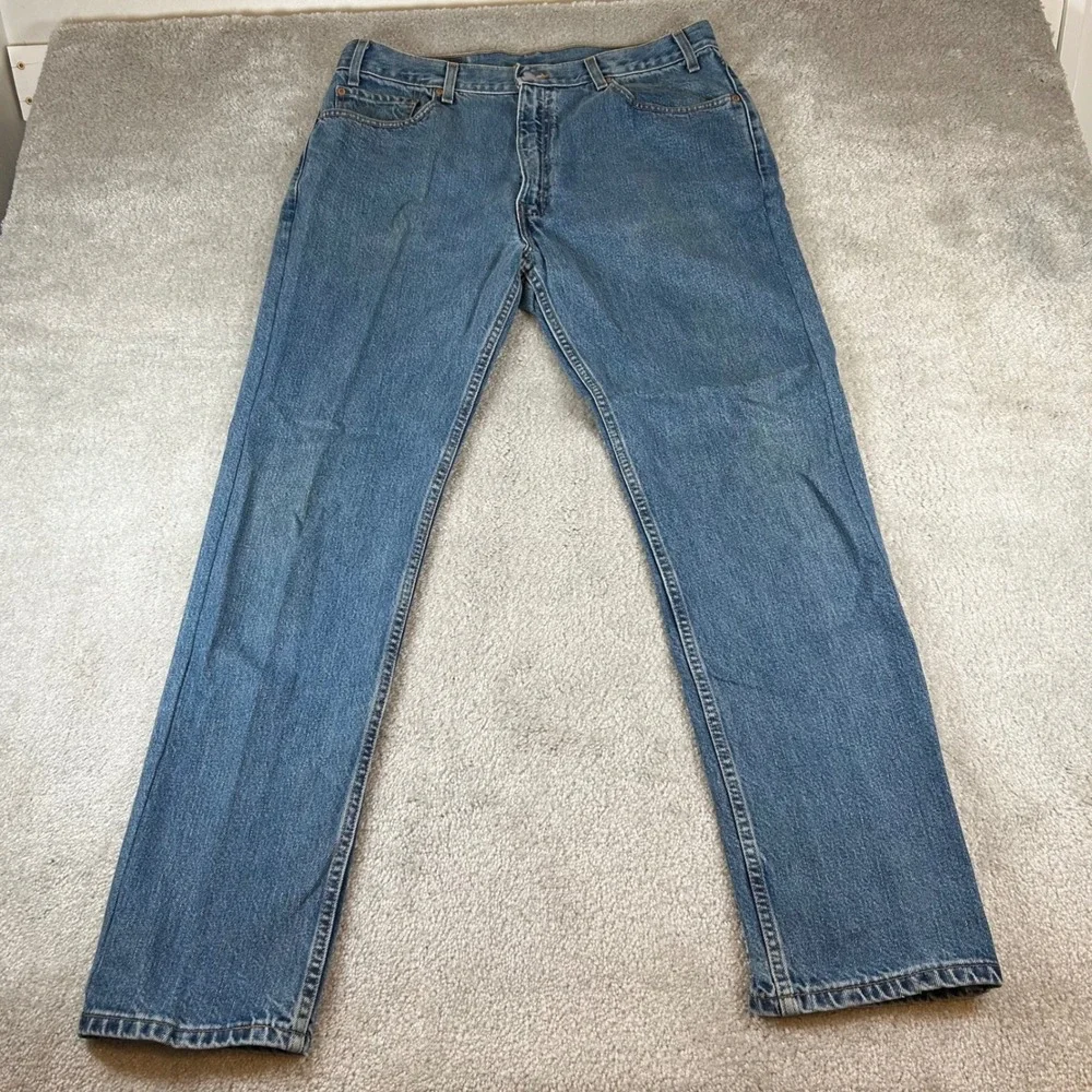 Vintage 90s Levis 505 Regular Fit Jeans Mens 36x32 Blue Straight Leg Denim USA